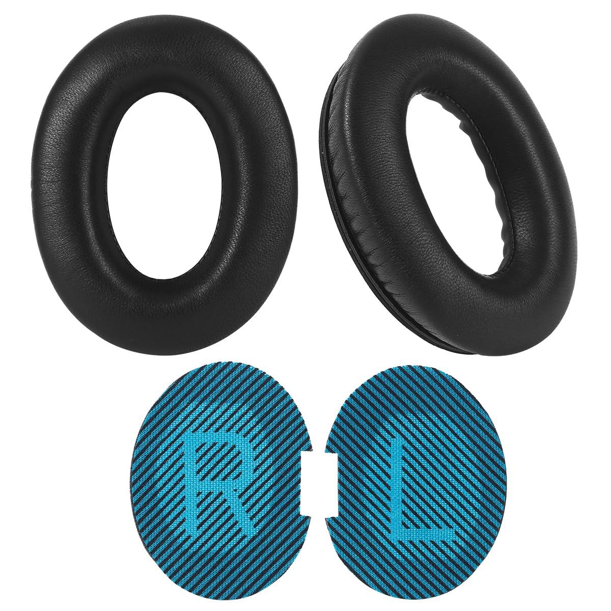 VIIMAKE VIIMAKE Thicken Lambskin Leather Ear Pads Cushions for QC 35 QC35ii, Soft Leather Replacement Earpads for Bose QuietComfort 35 / QuietComfort 35iiComfort and Durable (Black)