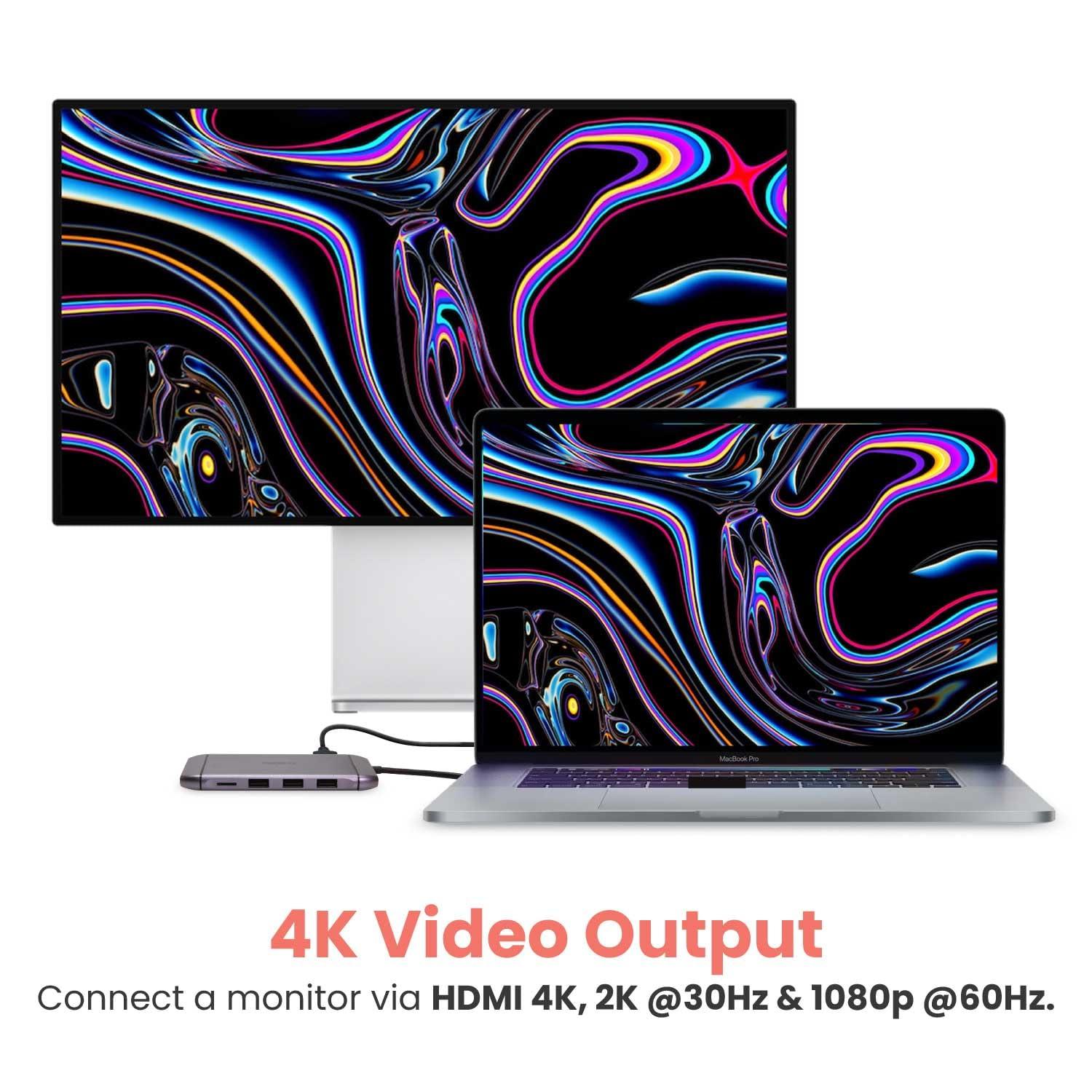 Gearmo 9-in-1 USB-C Hub Docking Station - 4K HDMI, VGA, Ethernet, SD, 60W Power Delivery | Travel Ready for Laptops