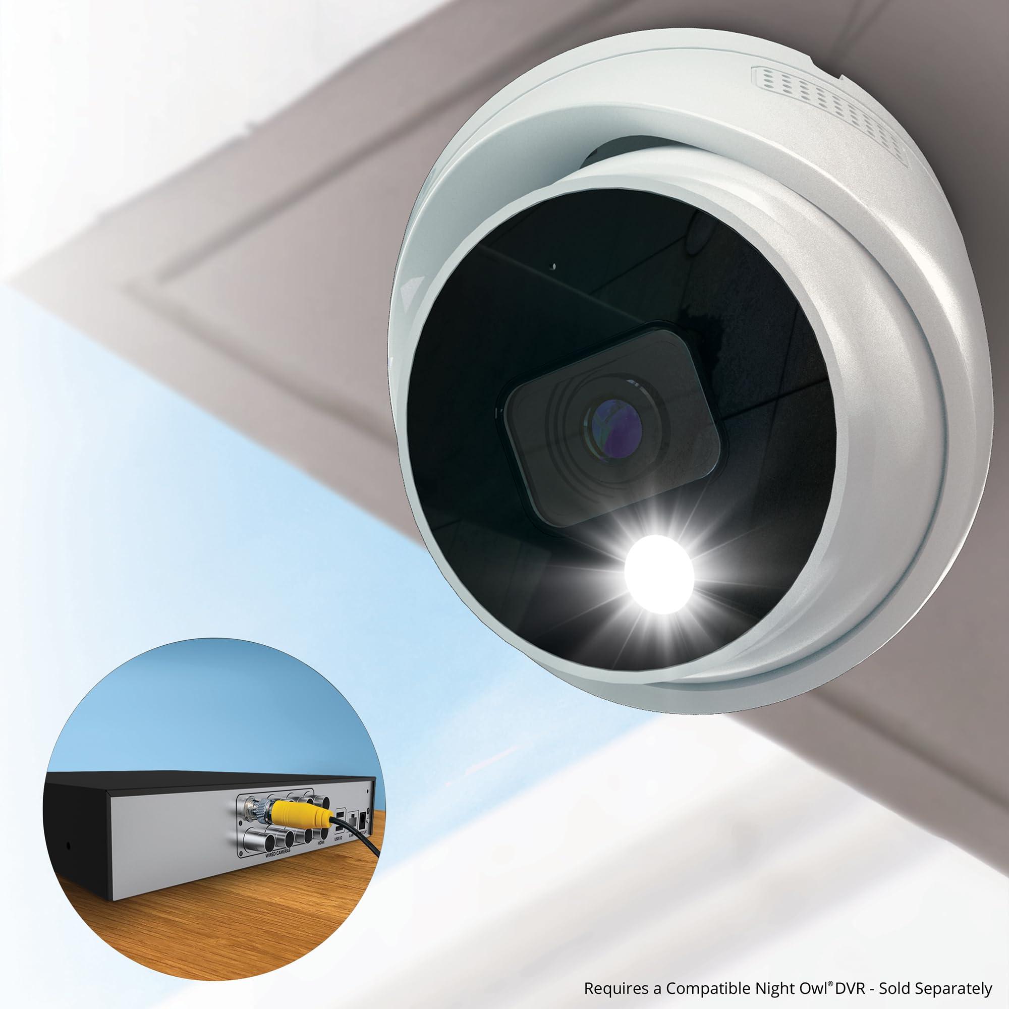 Night Owl Night Owl Add On Wired 2K HD Indoor/Outdoor Deterrence Dome Cameras with 2-Way Audio (4 Pack)