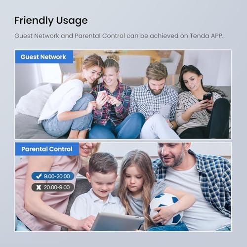 Tenda Tenda AC1200 Gigabit WiFi Router - Dual Band High Speed Wireless Internet Router, 3xWAN/LAN Gigabit Ports, 4x6dBi Antennas, MU-MIMO, Beamforming, IPv6, Guest WiFi, AP Mode(AC8)