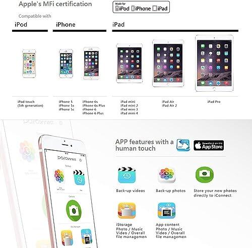 Vinpower Digital [Apple Mfi] Iconnect 32 GB Mobile Flash Drive w/ Lightning Connector for iPhones, iPads, iPod Mac & PC USB 3.0 (Gold)