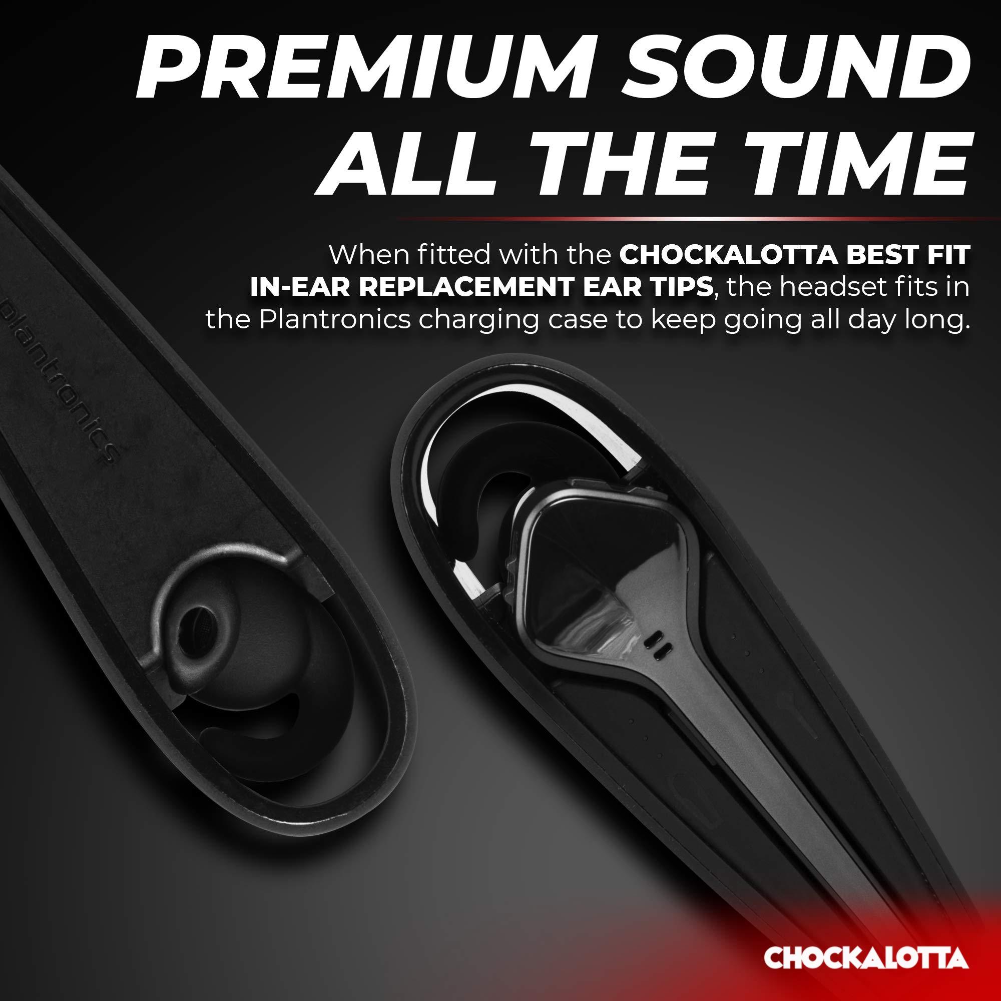 CHOCKALOTTA CHOCKALOTTA in-Ear Replacement Ear Tips Upgrade Compatible with Plantronics Poly Voyager 3200 / Edge (Fits Plantronics Explorer/Marque/Discovery/M Series Headsets) (LEFT Ear, Large - 3pcs)