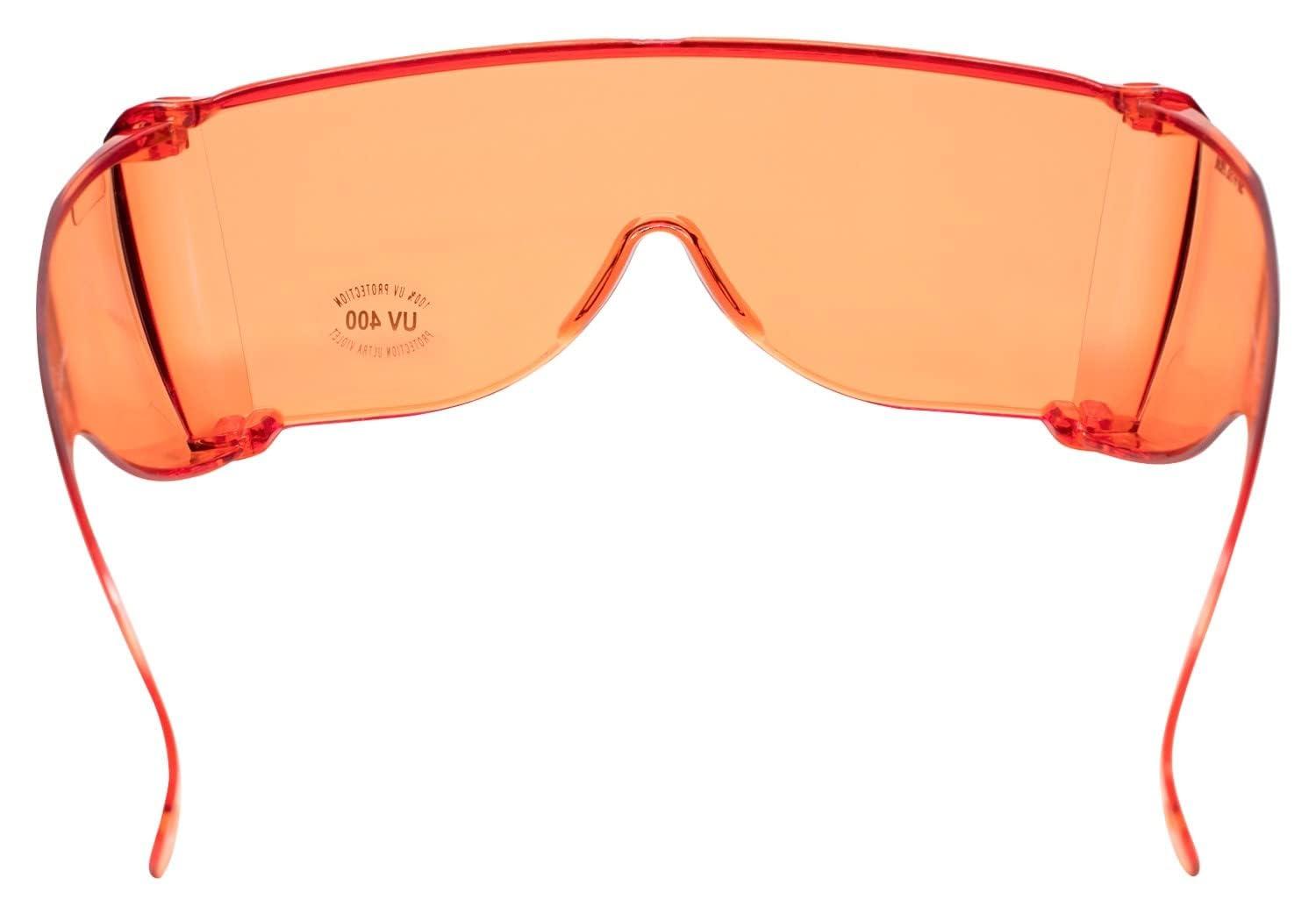 Calabria Calabria 3000 Large Fit Over Safety Glasses Fitover Prescription Eyewear Orange Men Women Wrap Around Anti Fog Scratch Glare