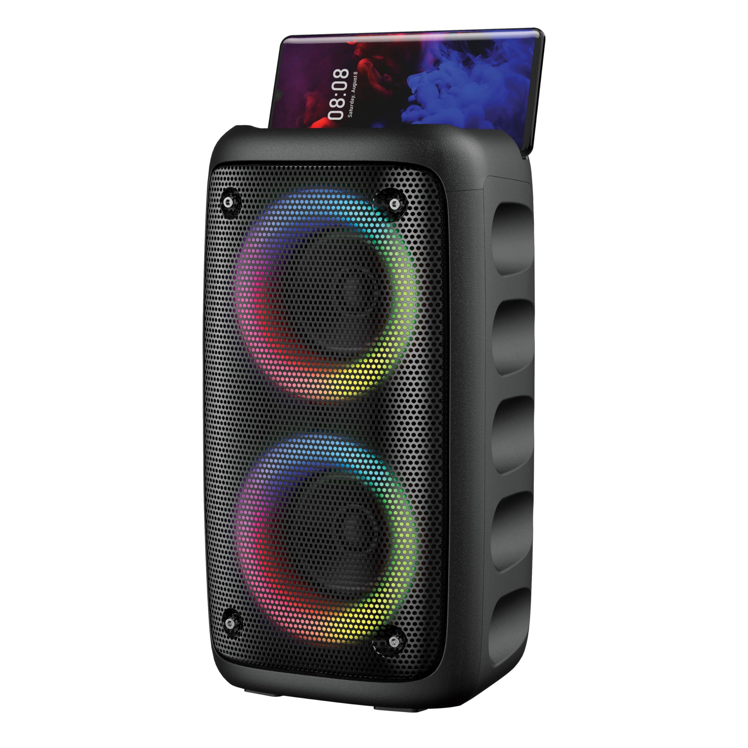 Supersonic IQ Sound IQ-1944BT 2 x 3-inch Portable Bluetooth Speaker, TWS, LED Lights, 10W Output Power, Multi Connectivity, Karaoke, FM Radio, Rechargeable Batteries -Perfect for Home Entertainment, Seminars