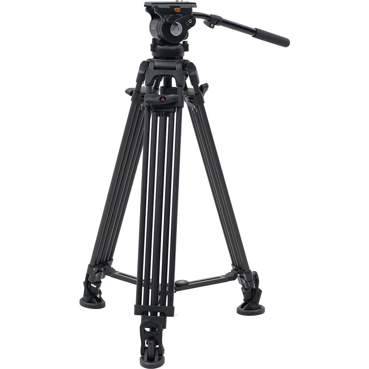 Ikan Ikan E-Image EG05C2 3-Section Carbon Fiber Tripod with GH05 Fluid Video Head and Mid-Level Spreader