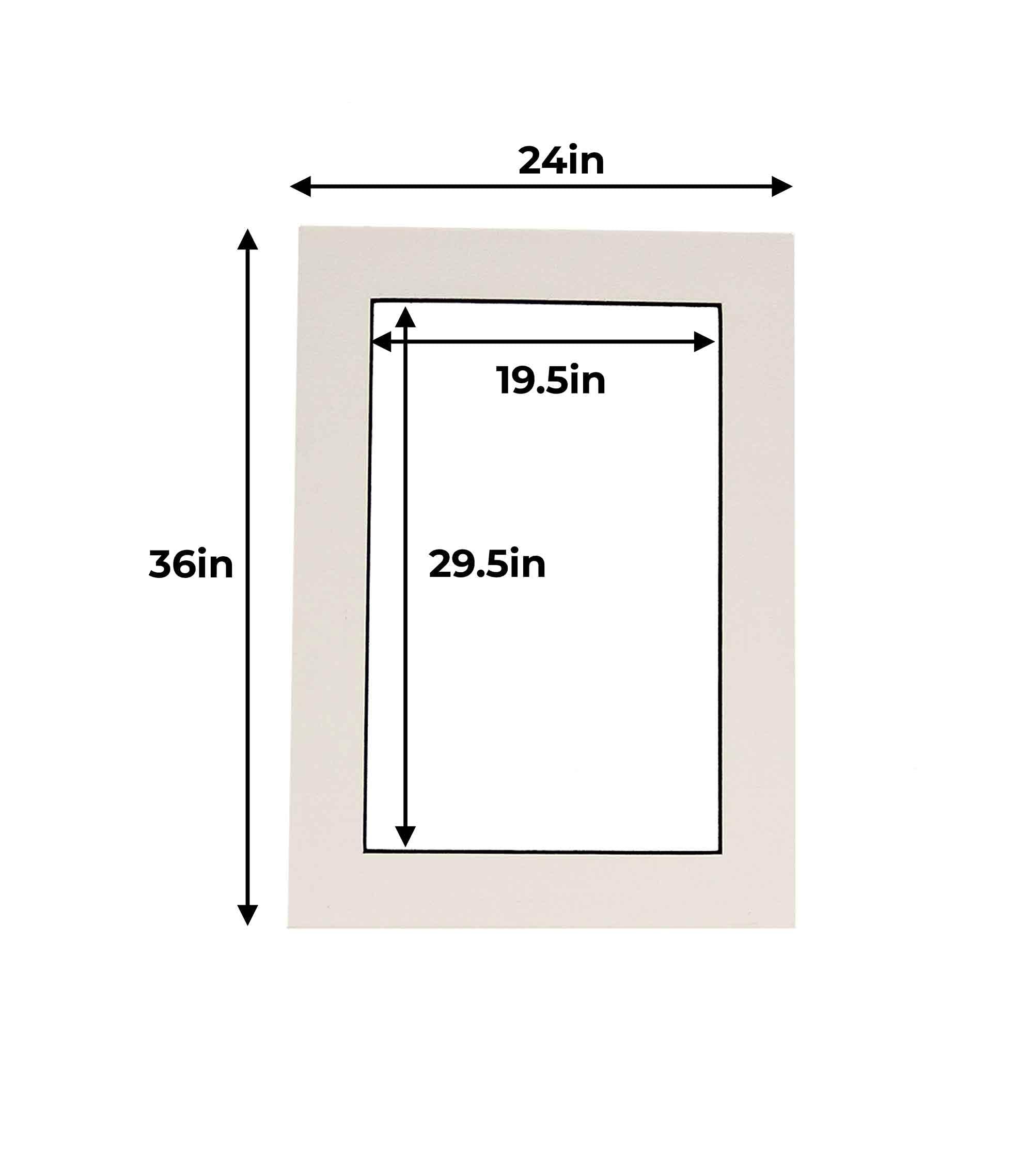 Poster Palooza 24x36 Mat for 20x30 Photo - Precut White with Black Core Picture Matboard for Frames 24 x 36 Inches - Bevel Cut Matte to Display Art 20 x 30 Inches - Acid Free ONE MAT with Backing Board & Clear Bag