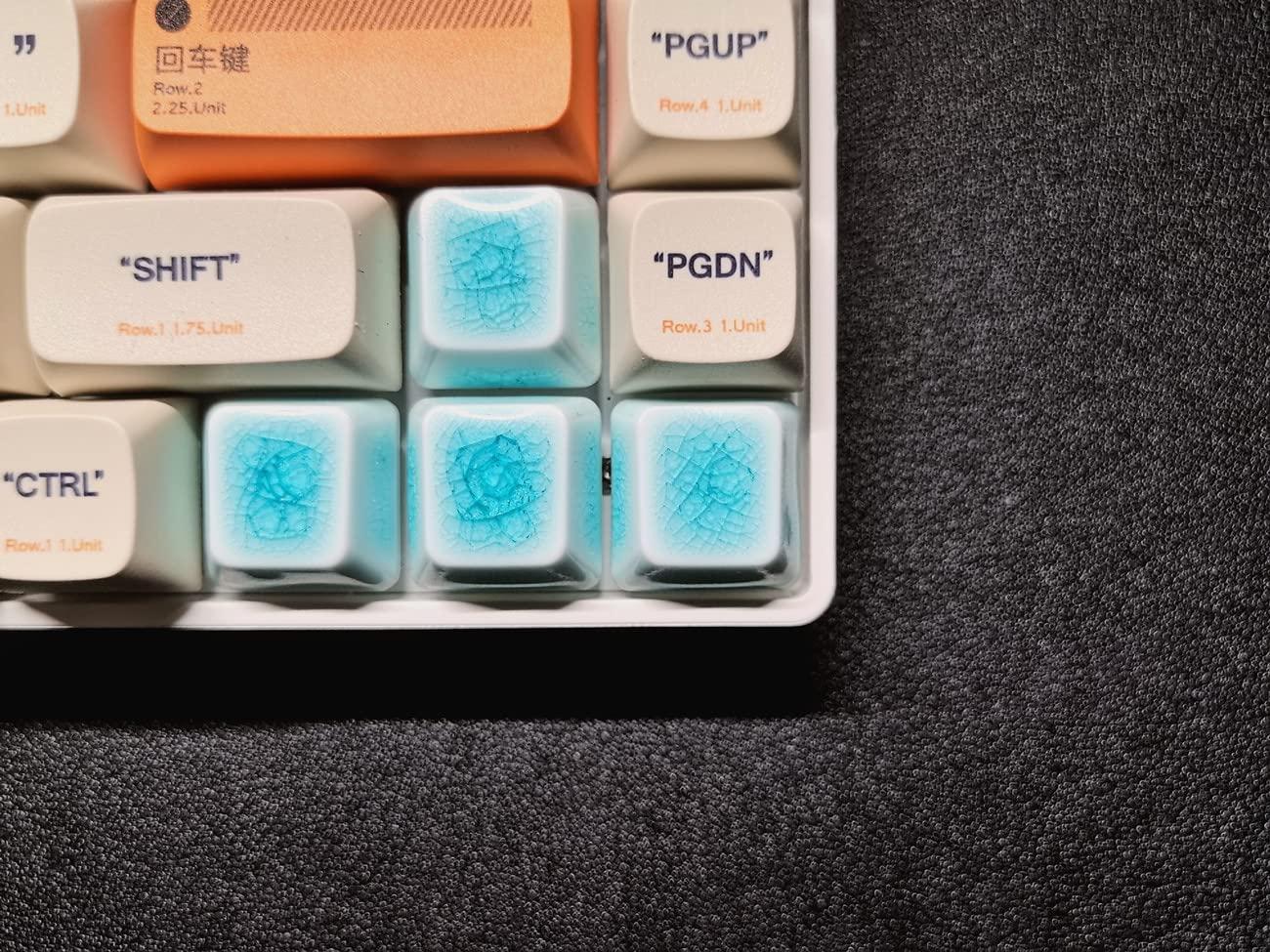 MECHKYP MECHKYP Handmade Pottery/Ceramics Backlit Artisan Keycaps Set 1U Arrow WASD Keycap Cherry Profile for All Cherry MX Switch Gaming Mechanical Keyboard (Ripping Waters 4 Keys)