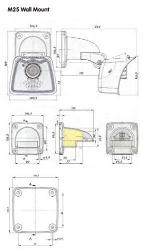 Mobotix MOBOTIX MX-M25M-SEC-NIGHT-N12 5MP AllroundMono fisheye Network Camera with L12 Lens (180), RJ45 Connection