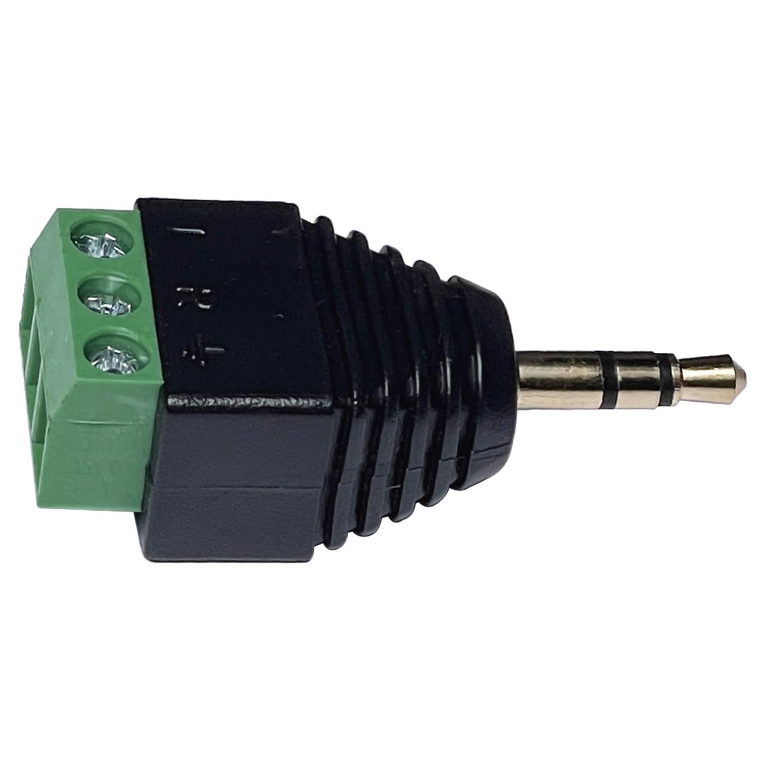 CESS 3.5mm Stereo TRS Male Plug to AV Screw Audio Terminal, Solder-Free, Quick Screw Connection for DIY, Test, Measurement, Surveillance, and Engineering, 10 Pack