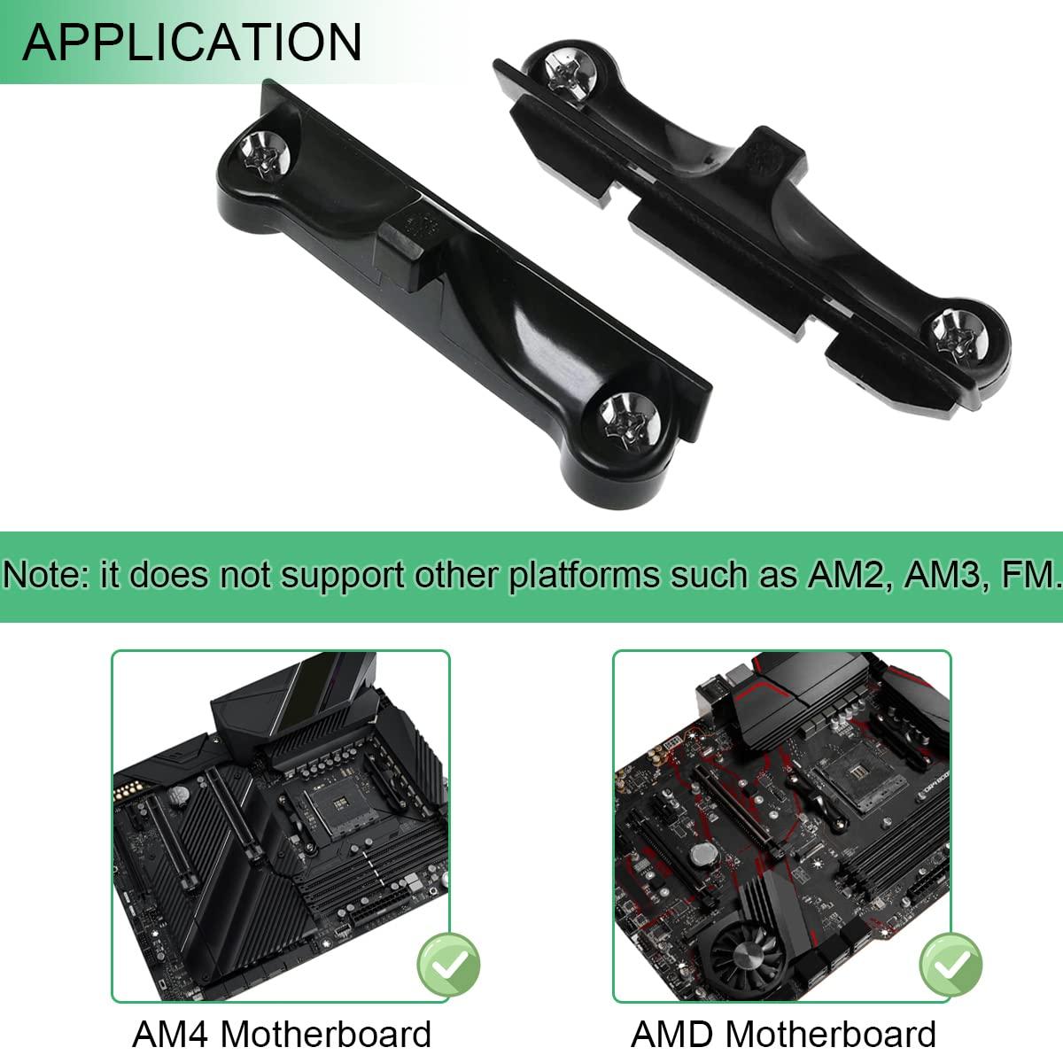 DKARDU DKARDU CPU Fan Bracket for AM4 Backplate, 3Pairs Heatsink Retainer Mounting Support Bracket for Hook-Type Air-Cooled or Partially Water-Cooled Radiators, CPU Fan Holders for AMD