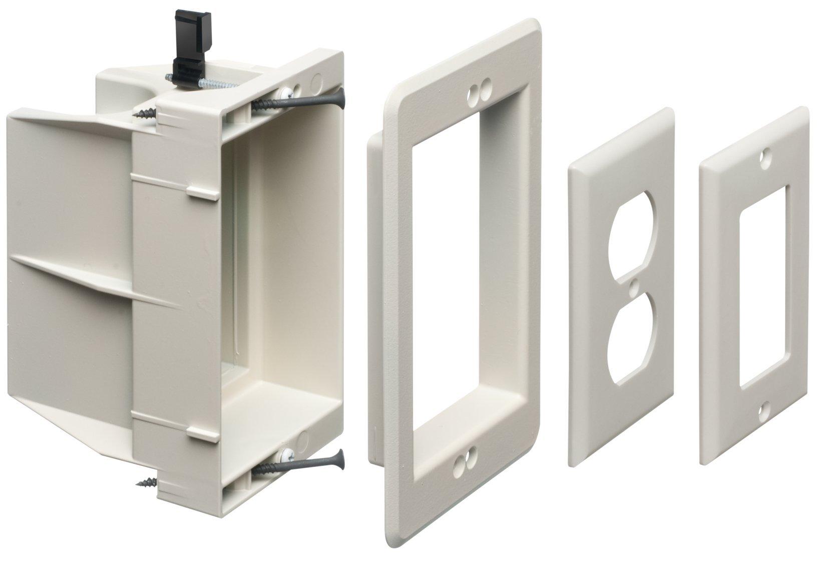 Arlington Industries Arlington DVFR1W-1 Recessed Electrical/Outlet Mounting Box, Single Gang