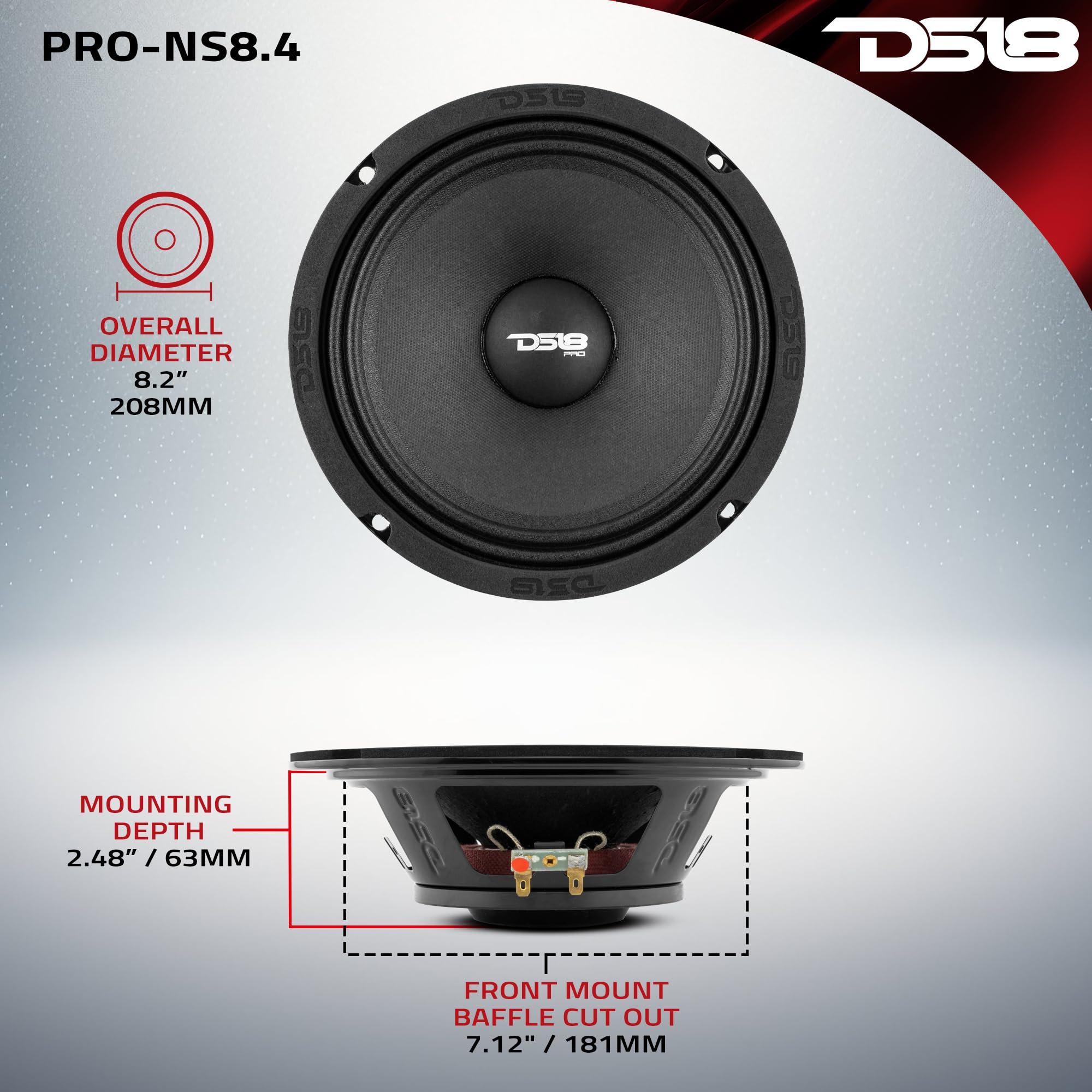 DS18 DS18 PRO-NS6 6.5" Shallow Loudspeaker Car Audio - Midrange, 300W Max, 150W RMS, 8 Ohms, Slim Neodymium Speaker Magnet - Elegant Neodymium Midrange 6.5 Inch Loudspeaker Available (1 Speaker)