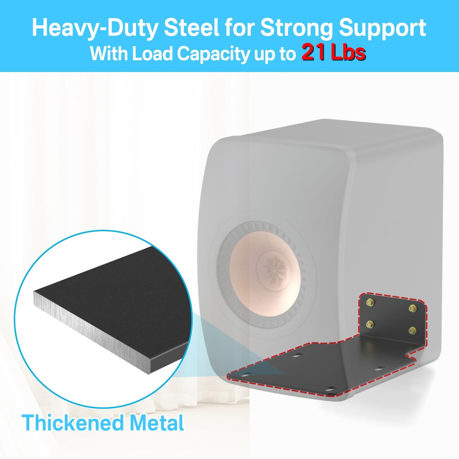 Aiweiwa Heavy-duty Speaker Wall Mount for KEF LS50 Wireless II Speaker Wall Mount Bracket for KEF LS50 Wireless II with Cable Clips for Space Saving Thickened Metal Wall Holder with Screws - Easy Installation