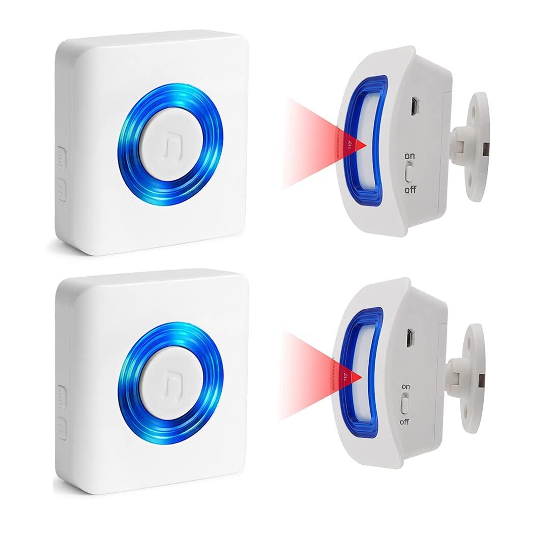 EverNary Bed Alarms and Fall Prevention for Elderly Dementia Patients Seniors,Wireless Caregiver Pager Indoor Motion Sensor Alert Elderly Monitoring for Home (2 Receiver+2 Motion Detedtor)