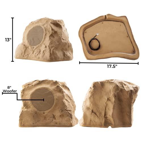 OSD Audio OSD Audio 8" High Fidelity Outdoor Rock Speaker Durable Weather-Resistant Design, Single - Sandstone Brown RS850