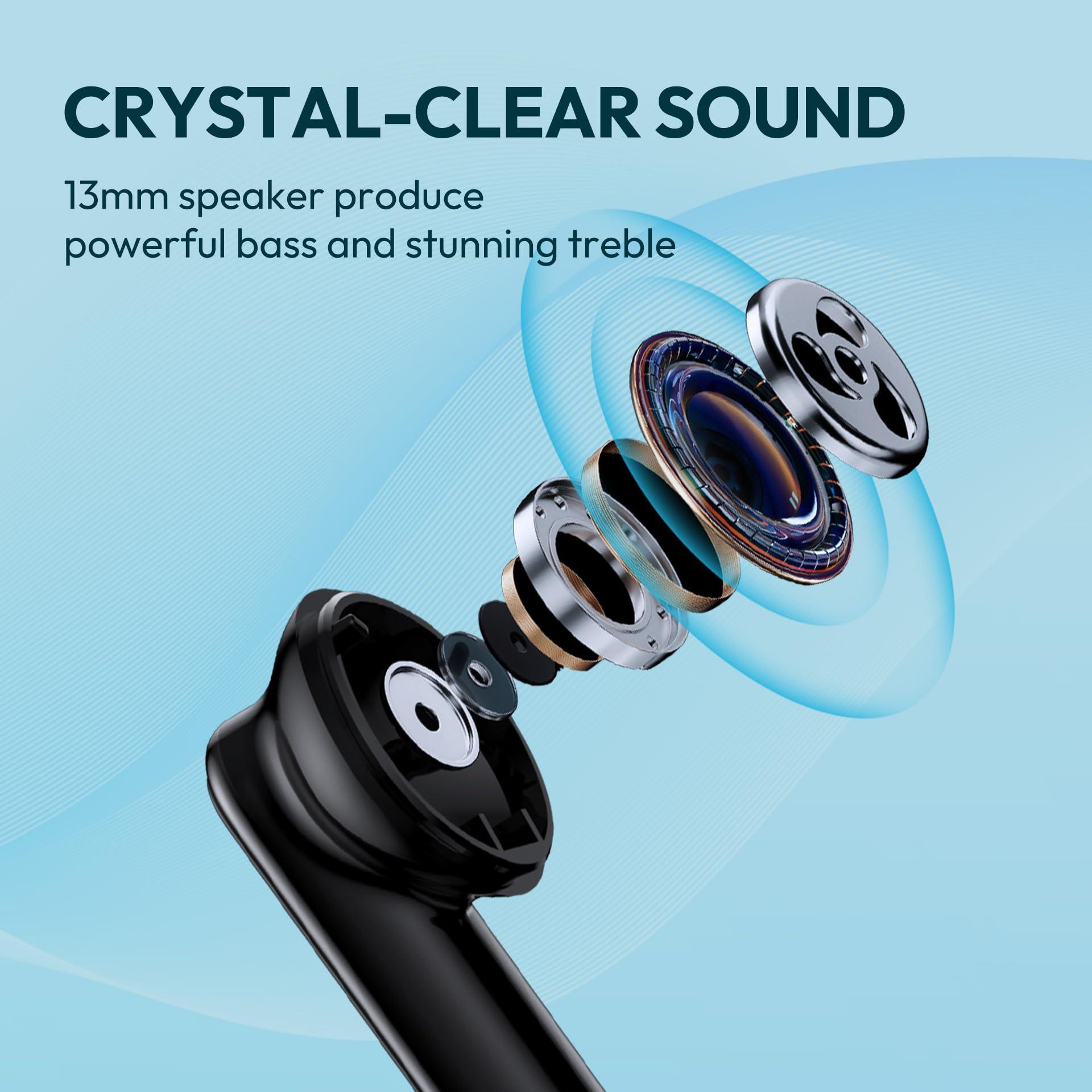 BAFONE BAFONE Bluetooth Headphones True Wireless Bluetooth Earbuds 60H Playback LED Power Display Earphones IPX5 Waterproof in-Ear Earbuds with Mic for TV Smart Phone Laptop Computer Sports (White)