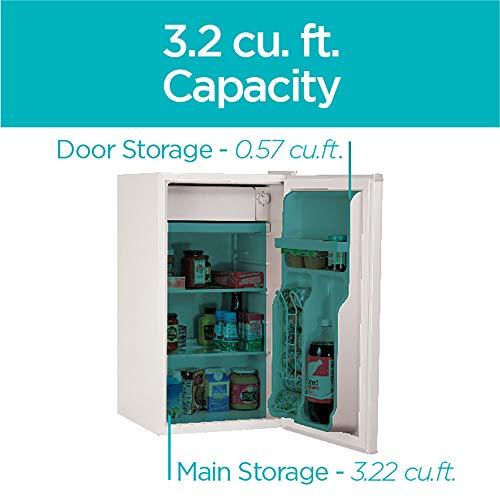 BLACK+DECKER BLACK+DECKER BCRK32W Compact Refrigerator Energy Star Single Door Mini Fridge with Freezer, 3.2 Cubic Ft., White