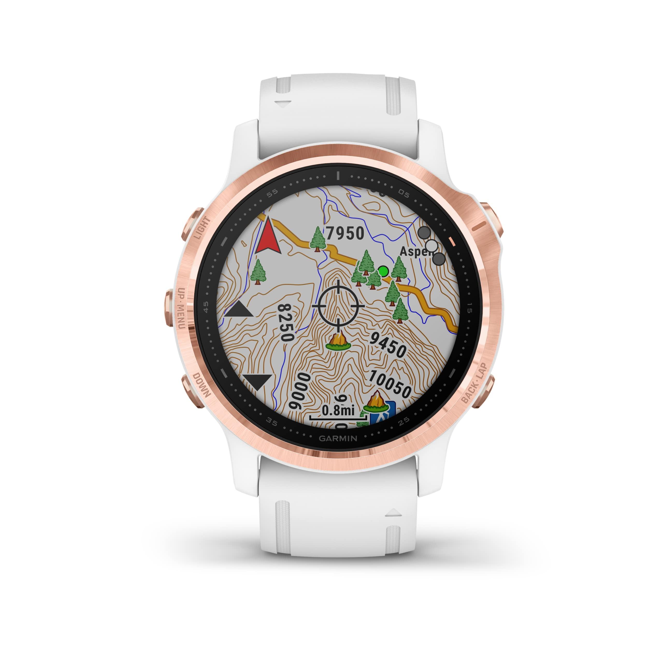 Garmin Garmin Fenix 6s pro GPS Watch - Rose Gold with White Band