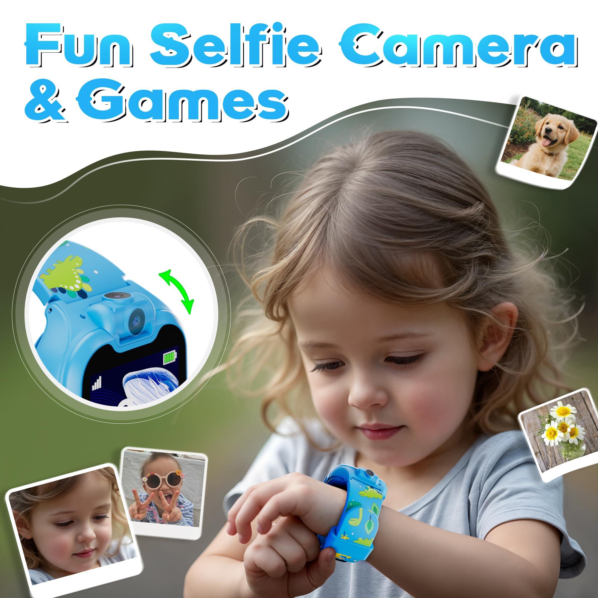 Contixo Contixo Kids Smart Watch-HD Touch Screen Educational Smartwatch with Camera, Video & Audio Recording, MP3 Music Player for Kids 3-12 Year Old Boys and Girls Children-Blue