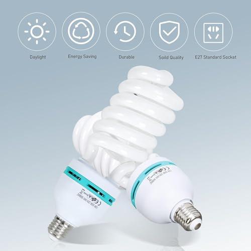 AQIRUI Aqirui Softbox Lighting Kit Photography Studio Light with 2 x 85W 5500K E27 Bulbs 2 x 20"x 28" Reflector Photo Equipment for YouTube Filming Product Portraits and Video