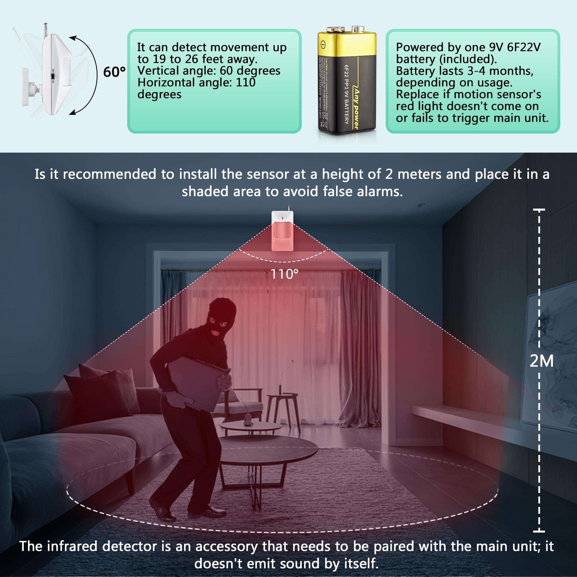 KERUI KERUI Standalone Home Office Shop Security Alarm System Kit,Wireless Loud Indoor/Outdoor Weatherproof Siren Horn with Remote Control and Door Contact Sensor,Motion Sensor,Up to 115db,NO WIFI/GSM/APP