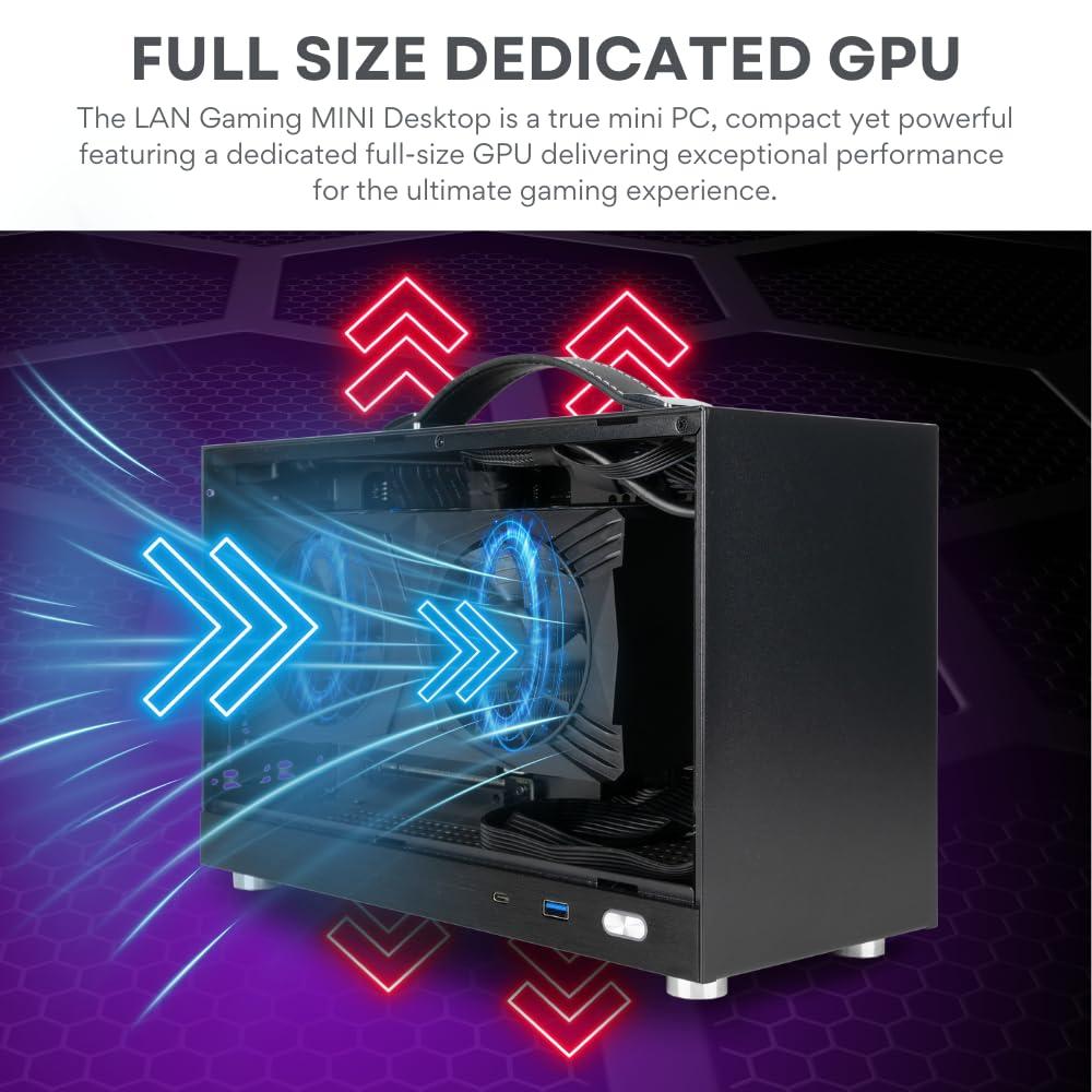 Empowered PC Empowered PC LAN Gaming Desktop (8.1L Small & Light, RTX 4060 Ti, AMD Ryzen 7 7700, 32GB DDR5 RAM, 1TB Gen4 NVMe SSD, Internal WiFi + Bluetooth, Windows 11 Pro) Best Mini ITX SFF Computer (Black)