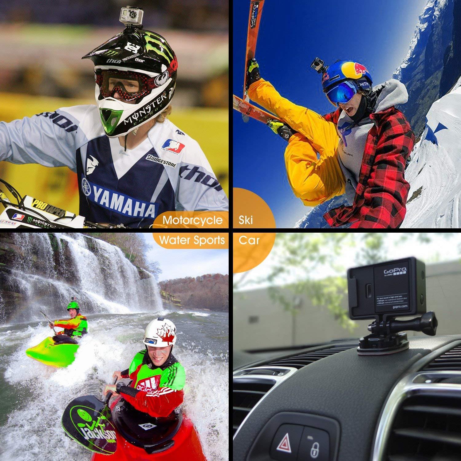 Sametop Sametop Helmet Adhesive Sticky Mounts Curved Attachment Flat 3M Mount Compatible with GoPro Hero 12 11 10 Max 9 8 7 6 5 4 Session DJI Osmo Action Cameras (6 Packs)