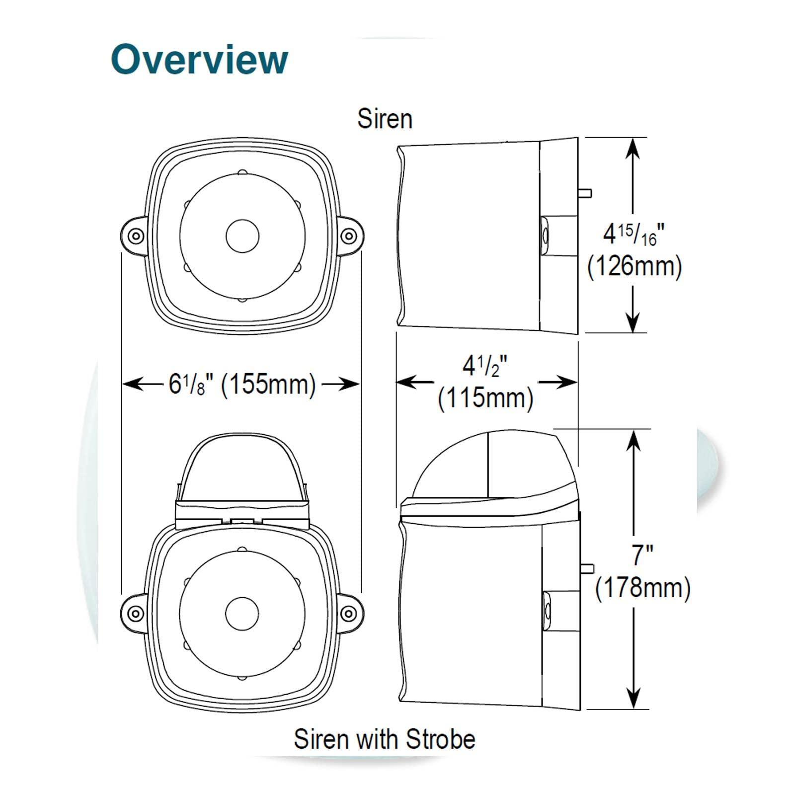 Seco-Larm Seco-Larm SH-816S-SMQ/A Enforcer 4-in-1 Multi-Purpose Siren/Strobe, Amber