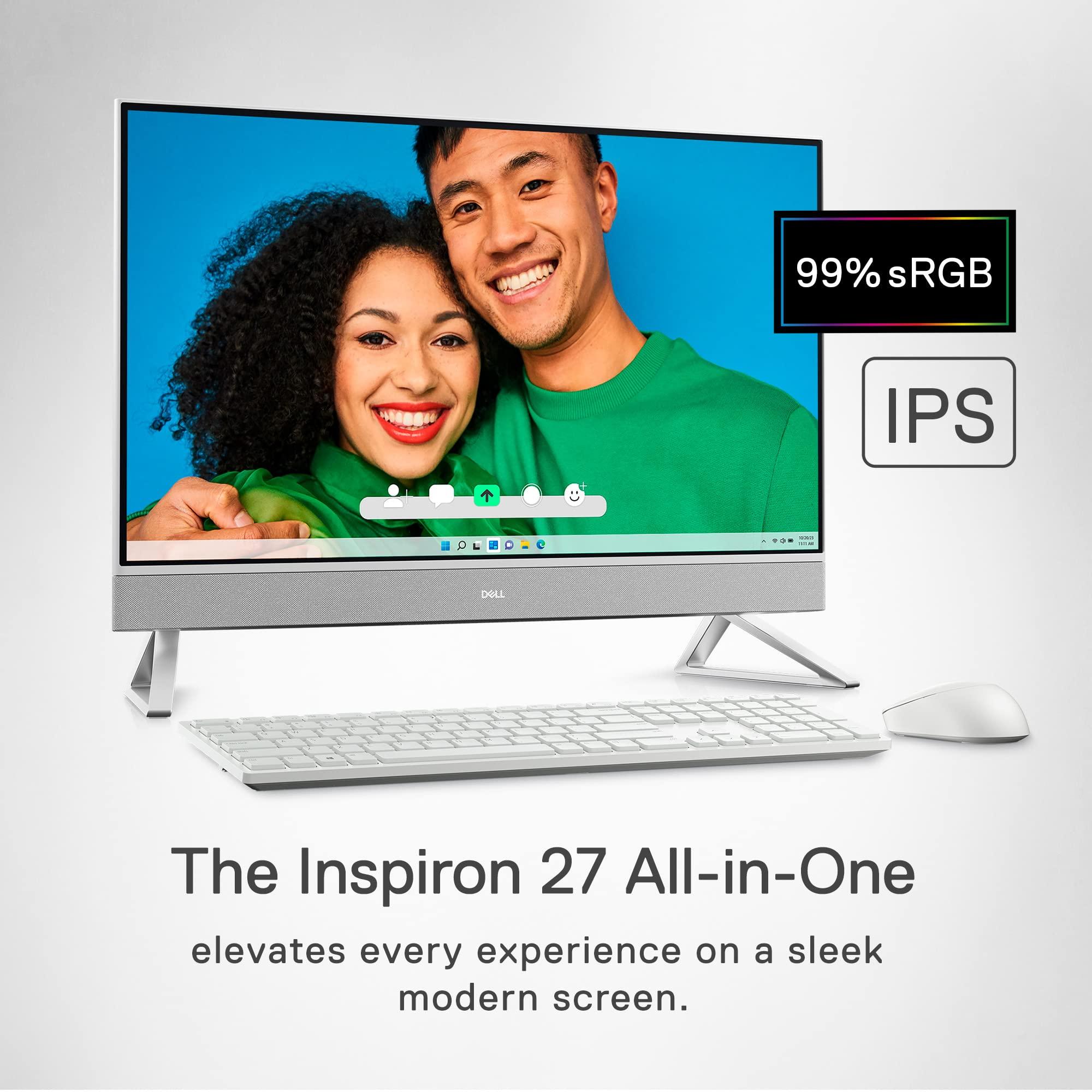 Dell Dell Inspiron 27 7720 All-in-One - 27-inch FHD Display, Intel Core i7-1355U, 16GB DDR4 RAM, NVIDIA GeForce MX550 GDDR6 Graphics, Windows 11 Home, Services Included - White