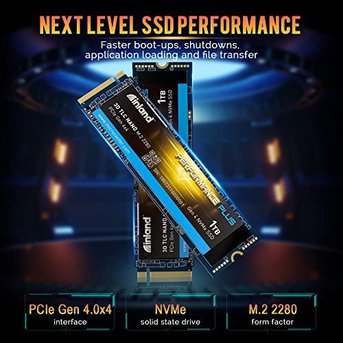 INLAND INLAND 1TB Performance Plus NVMe Internal Gaming SSD Solid State Drive Optimized for PS5 - Gen4 PCIe, M.2 2280, DRAM Cache, TLC 3D NAND Flash, Up to 7000MB/s