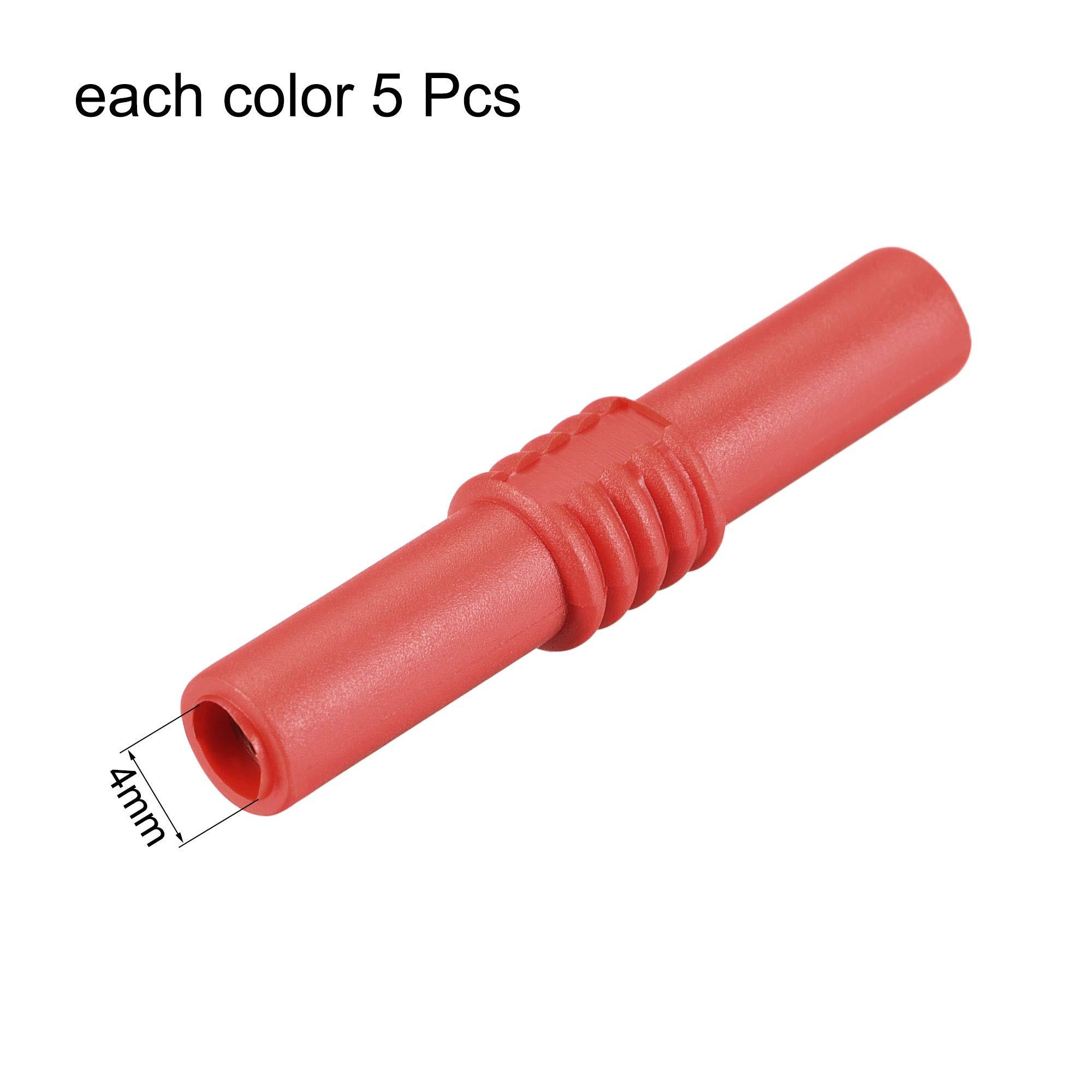 uxcell uxcell 4mm Banana Speaker Plug Female to Female Converter Jack Socket Connector 10A 10pcs Red Black