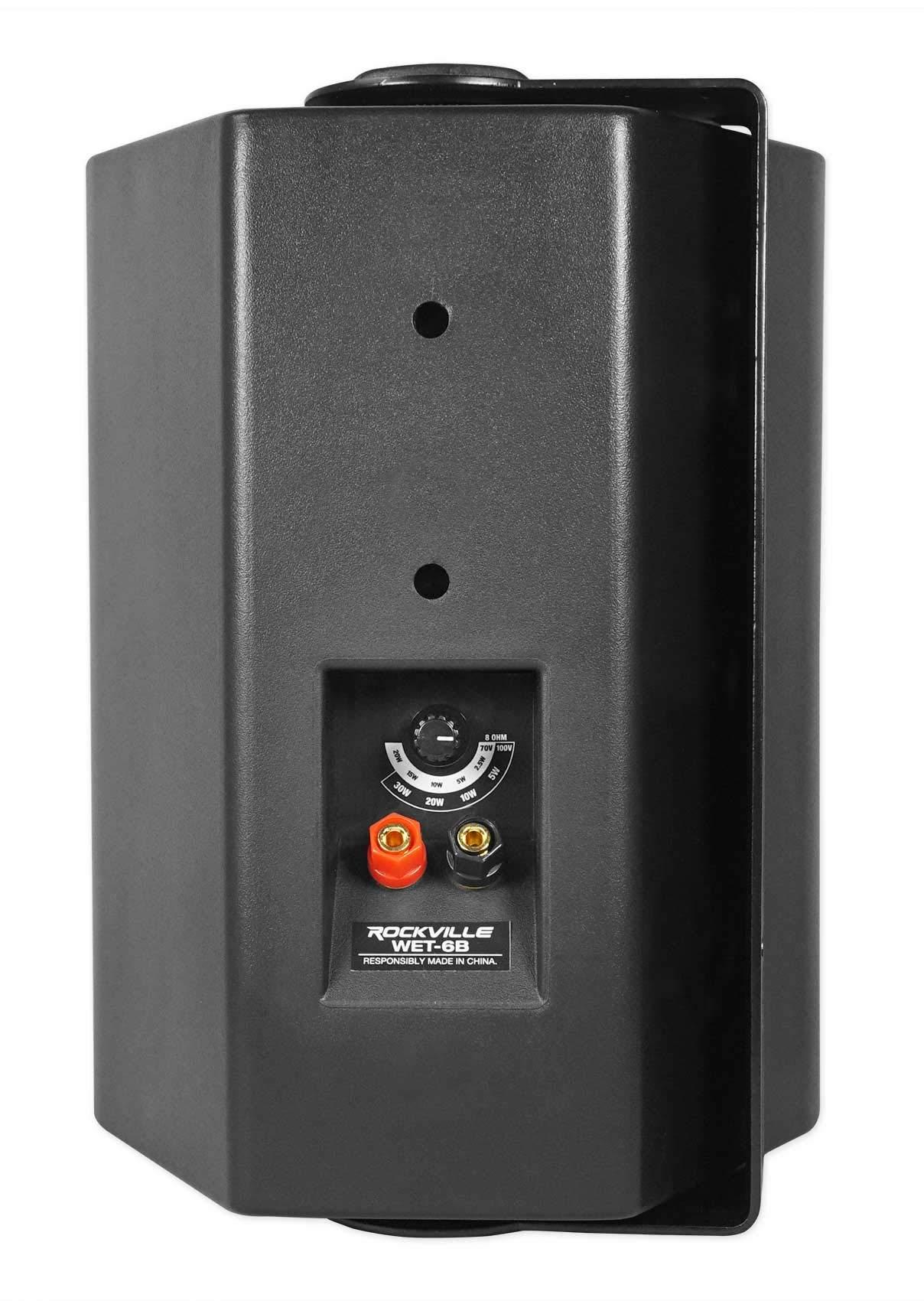 Rockville Rockville (2) WET-6B 70V 6.5" Black IP55 Commercial Indoor/Outdoor Wall Speaker - Blac (2 Items)