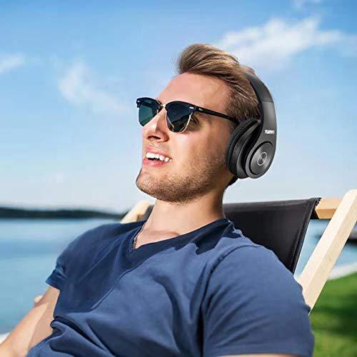 TUINYO TUINYO Wireless Headphones Over Ear, Bluetooth Headphones with Microphone, Foldable Stereo Wireless Headsetfor Travel Work TV PC Cellphone-Black