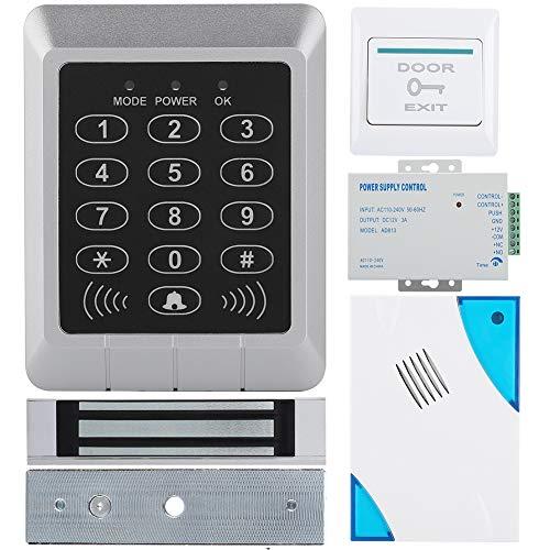 Dioche Electric Magnetic Door Lock Access Control Card Password Door Home Security System Kit with 180kg Magnetic Lock/Dingdong Doorbell/Remote Control/10 Keyfobs/1 Exit Button