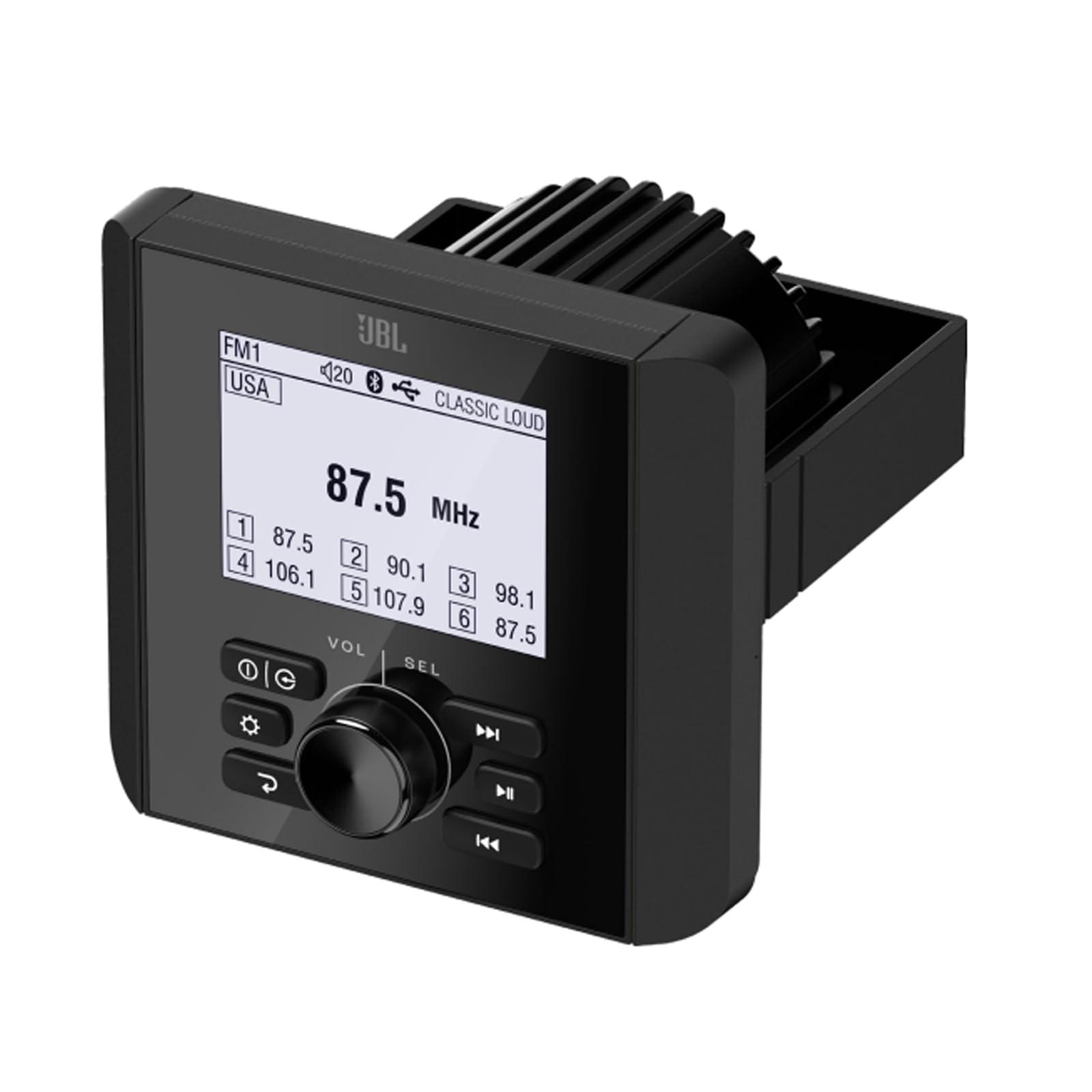 Enrock Marine Marine Bluetooth AM/FM Radio Digital Media Receiver, 4X 6.5 180 Watt Max Power 2-Way Boat Audio Gray Speakers, 4-Channel Amplifier w/Wiring Kit