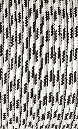 MarineNow MarineNow Double Braid Polyester Low Stretch Sailing Rope Choose Size/Length/Color (12 mm (1/2"), 130 ft, Black Fleck)