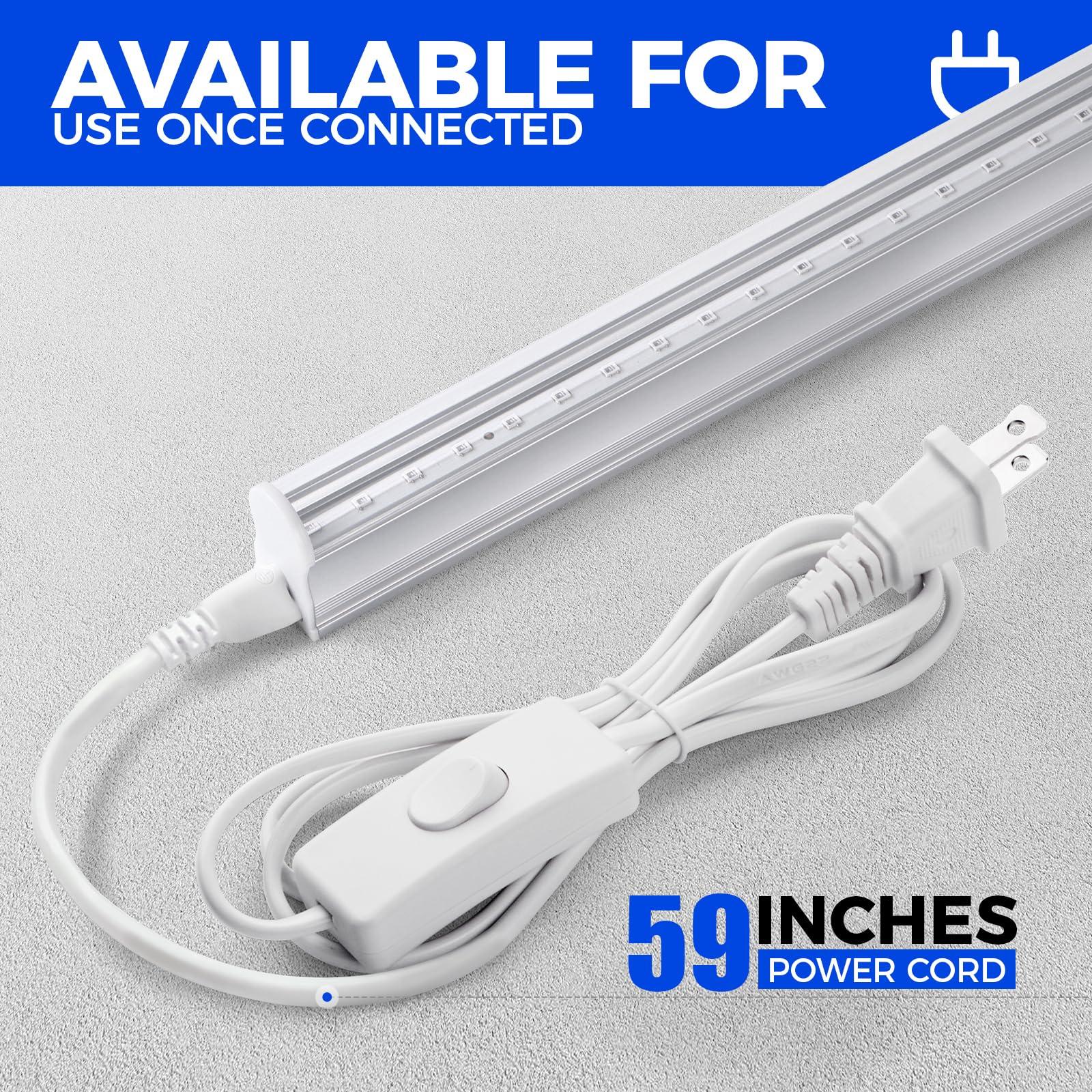 Barrina Barrina UV LED Blacklight Bar, 9W 2ft, T5 Integrated Bulb, Black Light Fixture for Blacklight Poster Halloween Decorations and Christmas Party, Fun Atmosphere with Built-in ON/Off Switch(4-Pack)