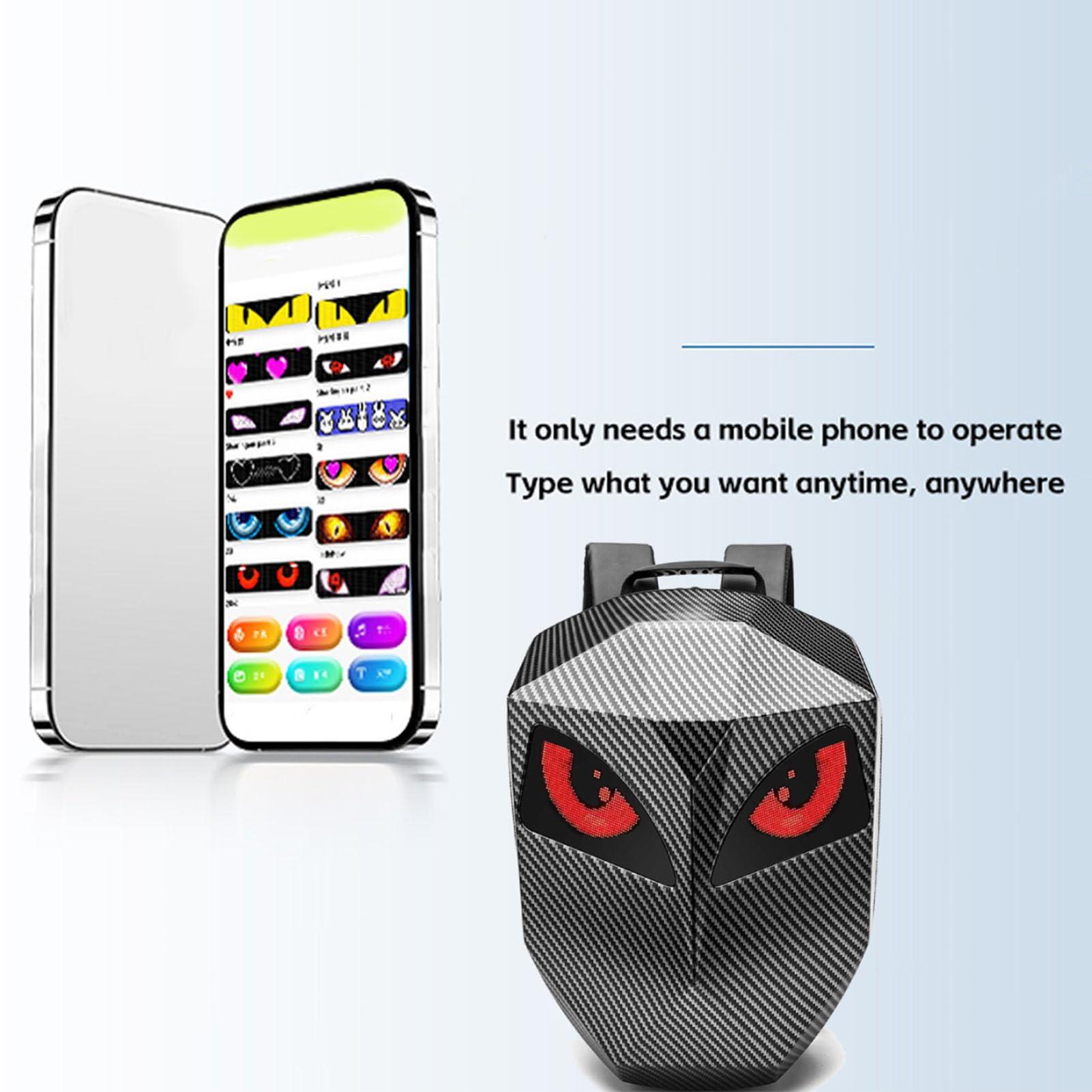 DirectNine Basics LED Backpack with Programmable Screen, APP Control Waterproof LED Hard Case Laptop Bag, USB Powered Motorcycle Backpack Travel Bag