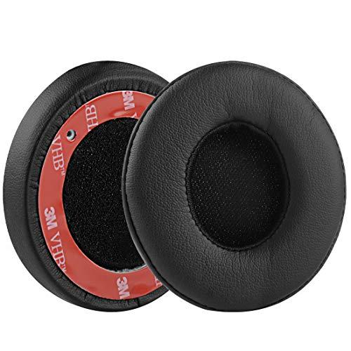 GEEKRIA Geekria QuickFit Replacement Ear Pads for Beats Solo2 Wired, Solo2.0 Wired (B0518) Headphones Ear Cushions, Headset Earpads, Ear Cups Cover Repair Parts (Black)