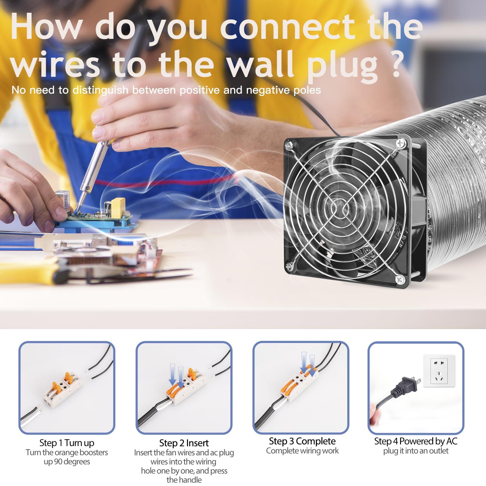 KEYFANCLUB KEYFANCLUB High Speed Axial Muffin Fan 110V 120V AC 120mm x 38mm Dual Ball for DIY Cooling Ventilation Exhaust Projects