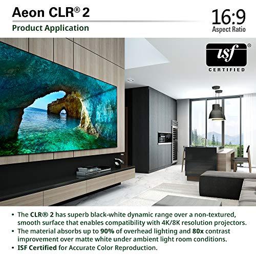 Elite Screens Elite Screens Aeon CLR2, 123-Inch ALR Projector Screen, Edge-Free Fixed Frame, 90% Ambient Light Rejecting, Grey Screen for UST & Short Throw ProjectorsIndoor Movie & Home Theater Screen, AR123H-CLR2
