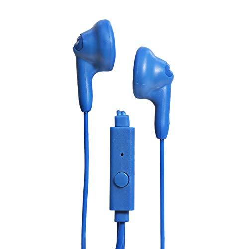 Magnavox Magnavox MHP4820M-BL Gummy Earbuds with Microphone in Blue | Available in Pink, Purple, White, Black, & Blue | Earbuds Gummy | Extra Value Comfort Stereo Earbuds | Durable Rubberized Cable |