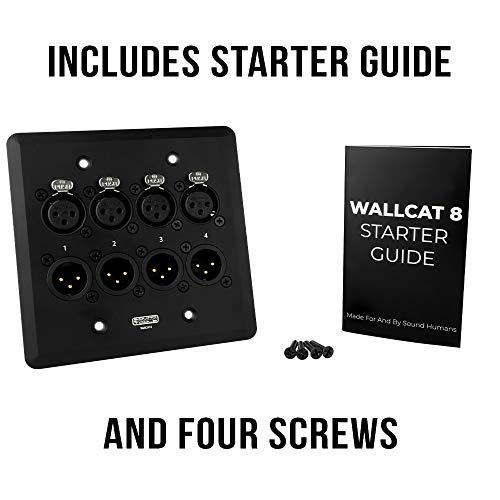 Sound Tools WallCAT 8 - Analog, AES3, DMX and intercom 4 Channel Wall Plate NO Solder Required (Black)