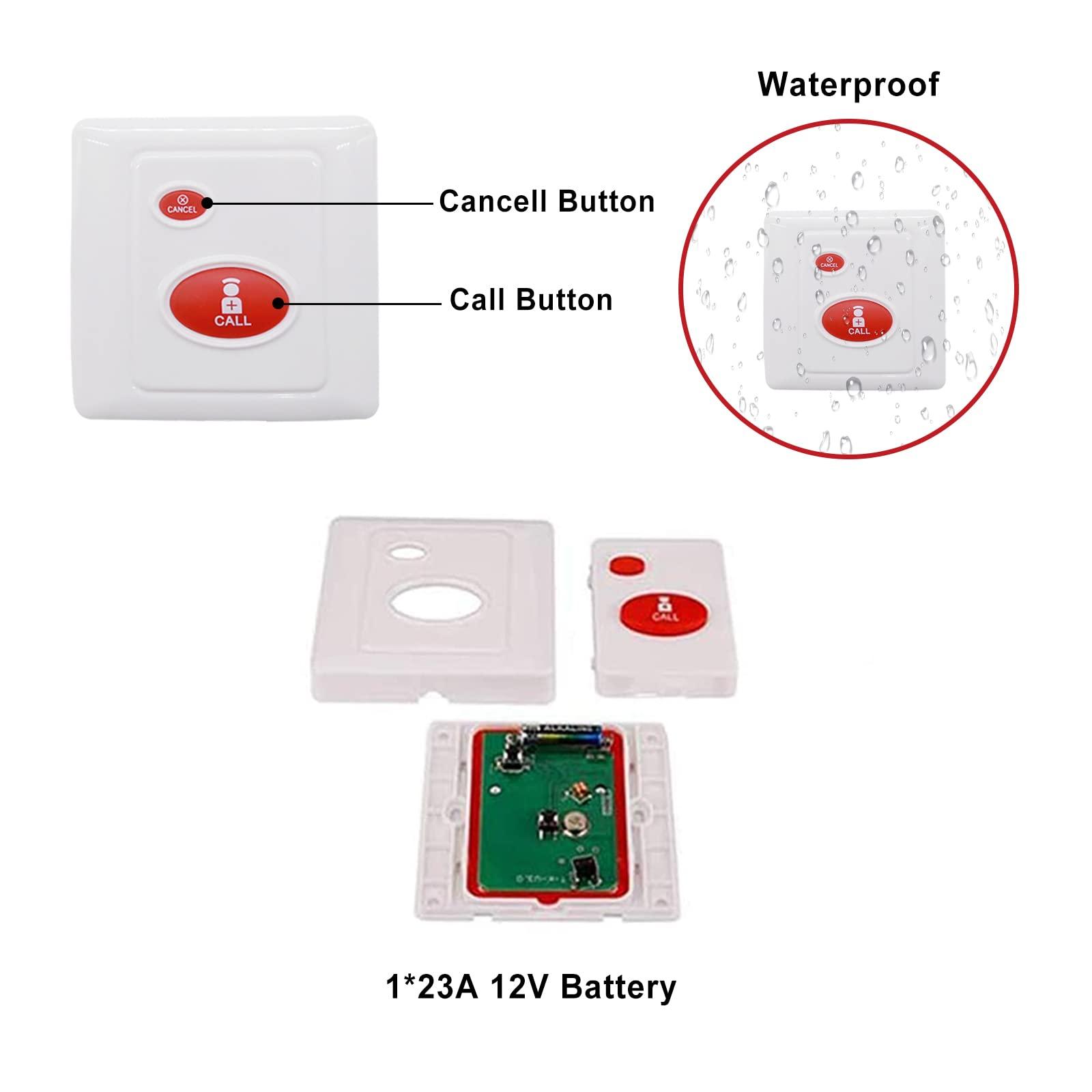 Daytech Daytech Strobe Siren Panic Alarm Button Siren Alarm with Light for Home Caring Loud Outdoor SOS Alert System 2 Red Flashing Siren and 4 Emergency Button for Store Hotel Jewelry Shop Security