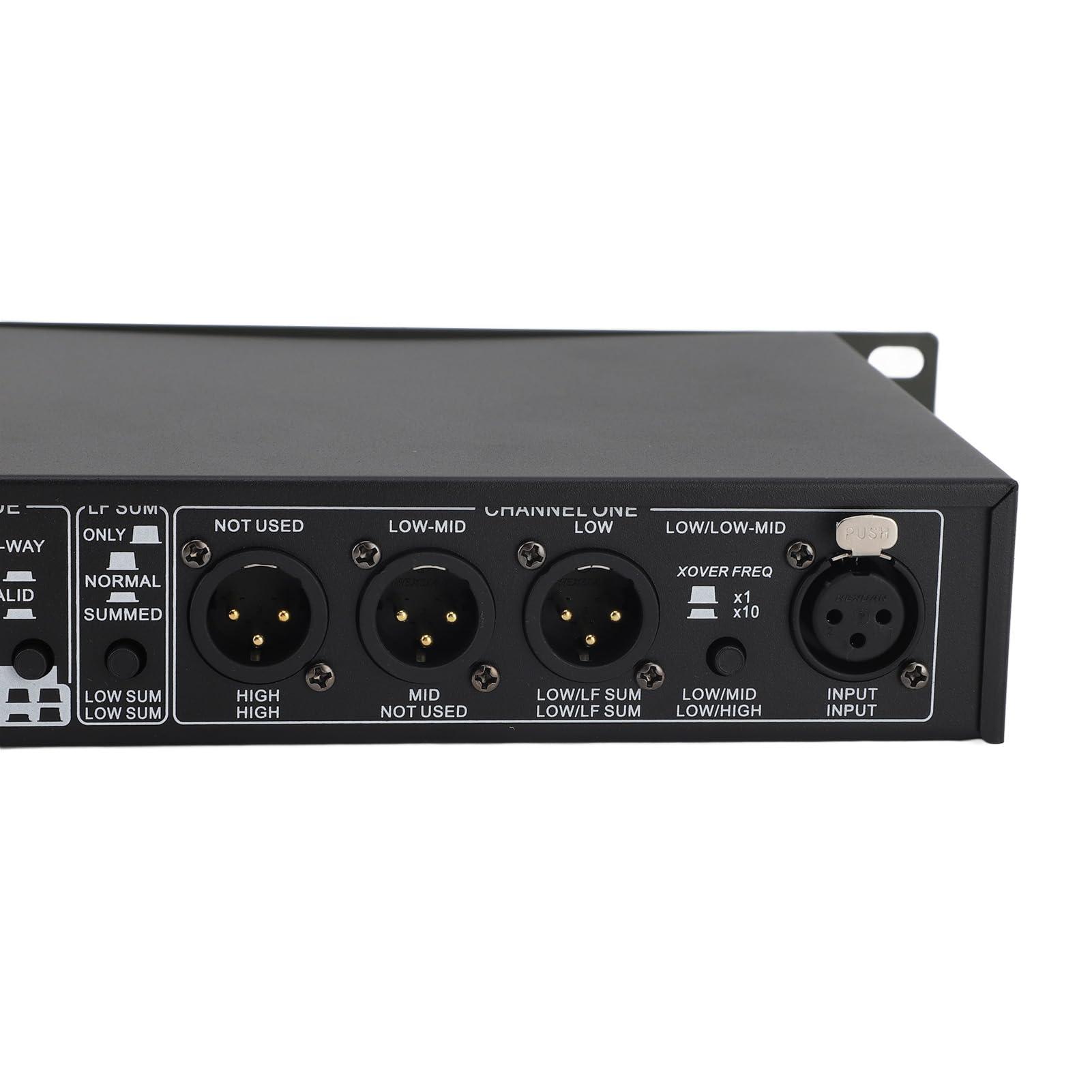 Yunseity Mono 4 Way Crossover, Professional Stereo 2/3/4 Way Audio Sound Distribution Processing Crossover 110V, Audio Crossover for Outdoor Stage Performance