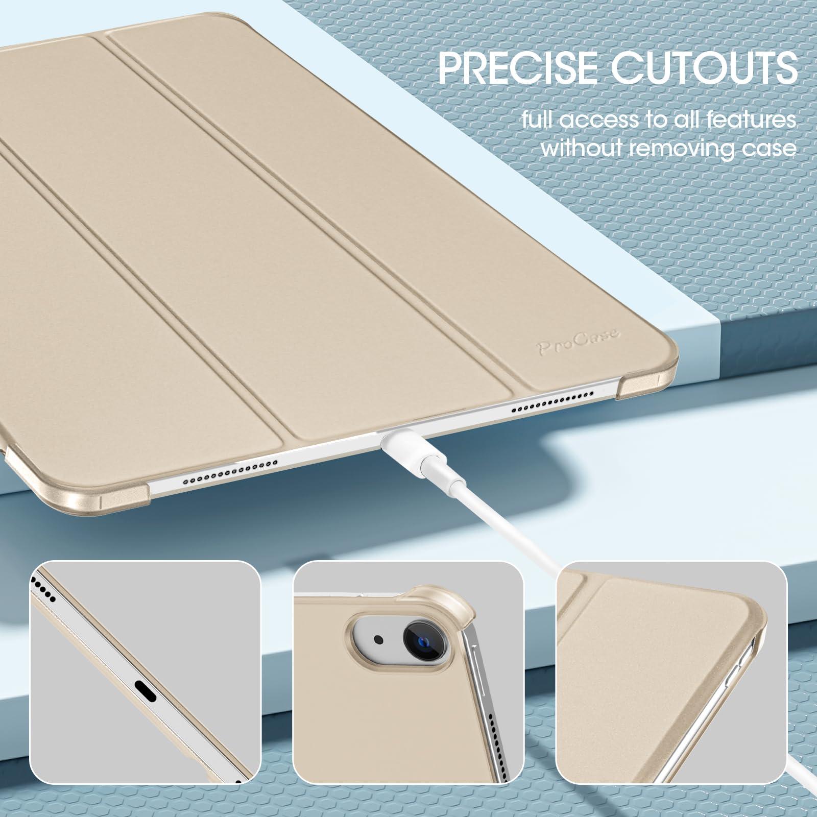 ProCase ProCase for iPad Air 13 Inch Case 2025 M3/2024 M2, Slim Smart Cover iPad 13 Air M3 M2 Case with Translucent Hard Shell Back, Supports Touch ID, Auto Wake/Sleep -Starlight