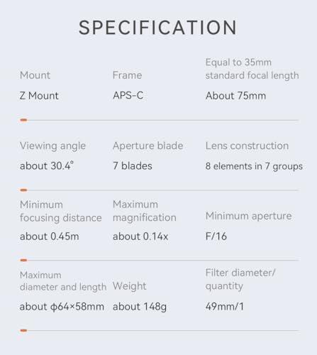 YNLENS YONGNUO YN50mm F1.8Z DA DSM Lens for Nikon Z Mount Mirrorless Cameras APS-C Autofocus Prime Lens