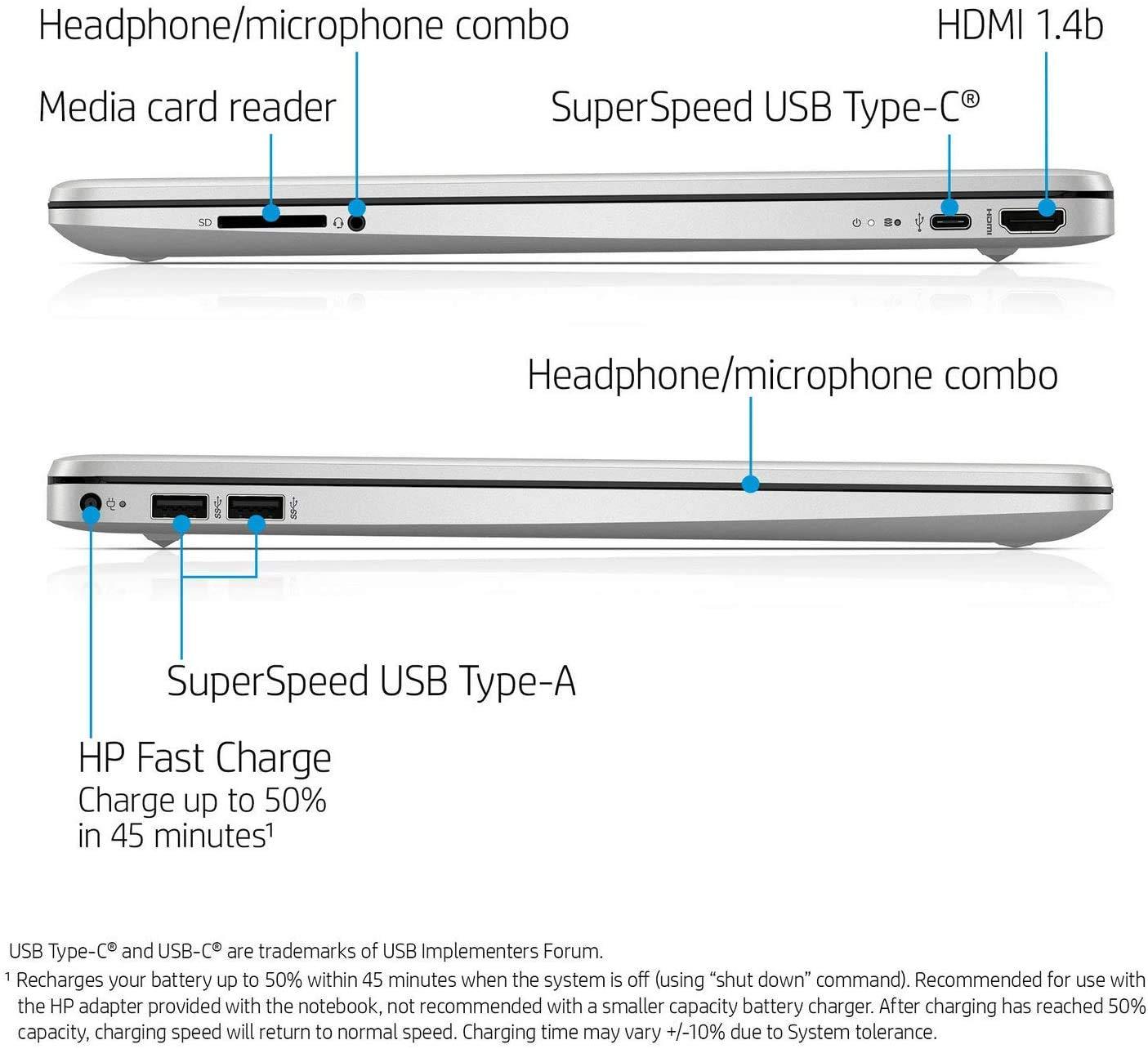 HP HP 2021 Laptop, 15.6" HD Touchscreen, 11th Gen Intel Core i3-1115G4 Processor, 8GB DDR4 Memory, 256GB PCIe NVMe M.2 SSD, Wi-Fi, HDMI, Webcam, Bluetooth, Windows 10 Home, KKE Mousepad, Silver