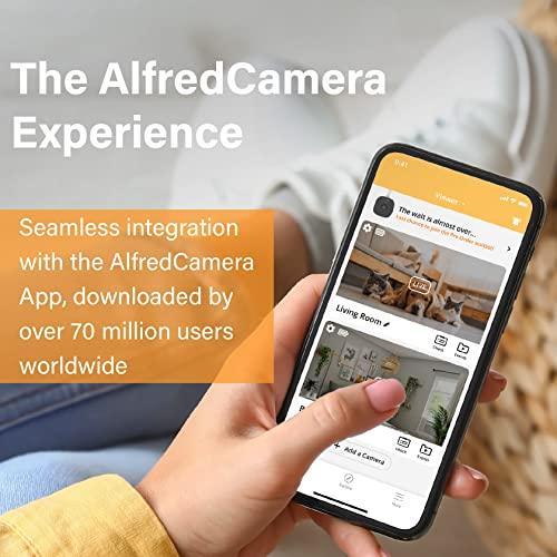 AlfredCamera AlfredCamera Indoor 1080P FHD WiFi Security Bullet Camera - AlfredCam, Plug-in Baby/Pet Monitor-Night Vision, Wide-Angle View, Continuous Recording, Stick-On Mount, Works with 2.4G WiFi