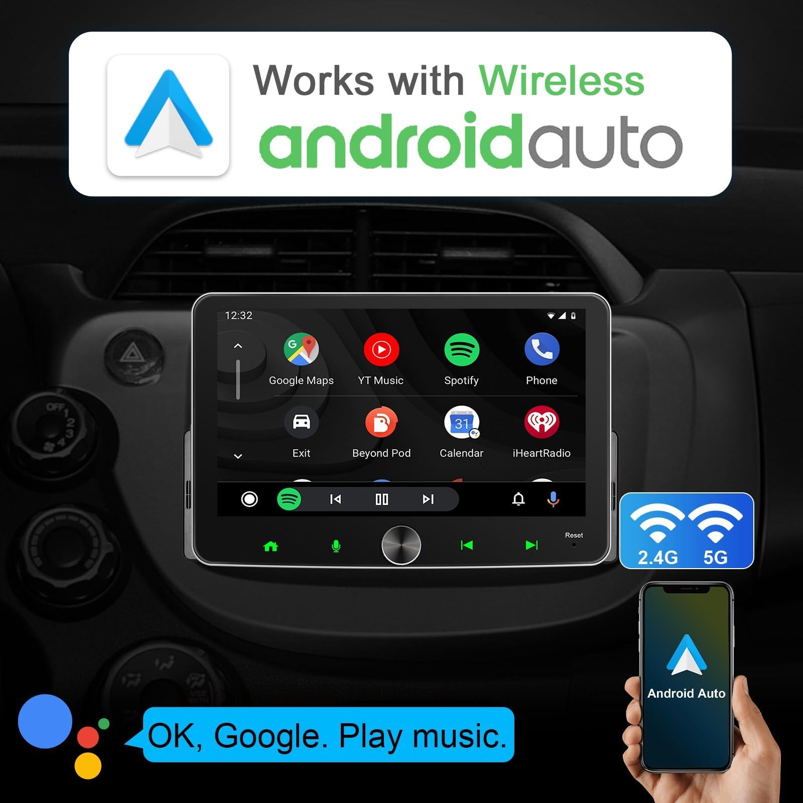 IYING Wireless CarPlay Single Din Android Auto, 4G+64G 7 Inch Touchscreen Car Stereo with Bluetooth, Wireless CarPlay, GPS Navigation WiFi AM/FM Multimedia Player Head Unit